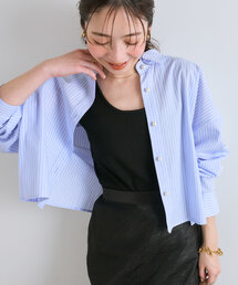 La boutique BonBon | 【ベストセラー・miki監修カラーあり】ストライプクロップドシャツ(シャツ/ブラウス)