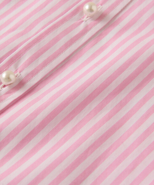 La boutique BonBon（ラブティックボンボン）の「【ベストセラー・miki監修カラーあり】ストライプクロップドシャツ（シャツ/ブラウス・レディース・ネイビー/サックスブルー/ピンク/ブルー/ブルー系その他/ブルー系その他5/ピンク系その他・FREE）」の22枚目の写真