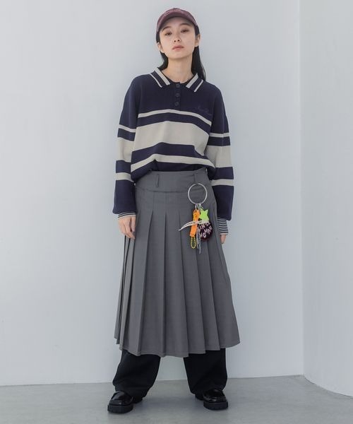 JEANASIS(ジーナシス)の「カットオフプリーツミモレスカート/321017(スカート・レディース・ブラック/グレー・SMALL/MEDIUM)」の16枚目の写真