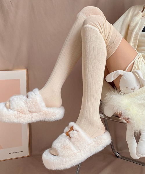 くしゅくしゅ切替オーバーニーソックス（ソックス/靴下）｜L LABEL