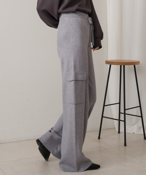 Bou Jeloud(ブージュルード)の「ニットカーゴパンツ(カーゴパンツ・レディース・グレー/ブラック/ベージュ・FREE)」の9枚目の写真