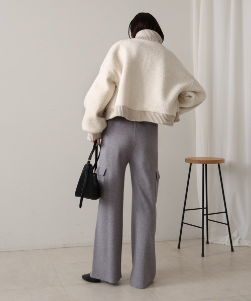 Bou Jeloud(ブージュルード)の「ニットカーゴパンツ(カーゴパンツ・レディース・グレー/ブラック/ベージュ・FREE)」の10枚目の写真