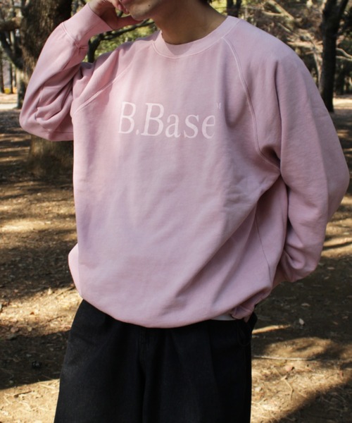 BROKEN BASE(ブロークンベース)の「B.BASEピグメント加工スウェット(スウェット・メンズ・ブルー系/スミクロ/ピンク系/杢グレー・SMALL/MEDIUM/LARGE)」の4枚目の写真