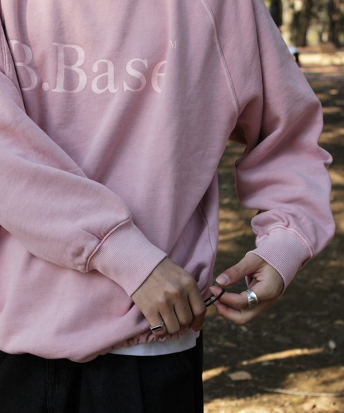 BROKEN BASE(ブロークンベース)の「B.BASEピグメント加工スウェット(スウェット・メンズ・ブルー系/スミクロ/ピンク系/杢グレー・SMALL/MEDIUM/LARGE)」の14枚目の写真
