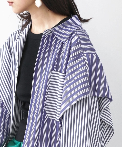 Bou Jeloud(ブージュルード)の「クレイジーパターン オーバーシャツ(シャツ/ブラウス・レディース・オフホワイト/ミント・MEDIUM)」の15枚目の写真