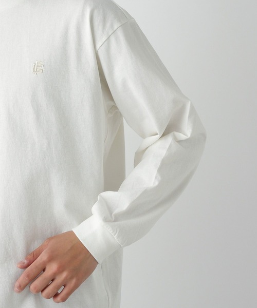FOUND GOOD（ファウンドグッド）の「シシュウロゴロングT（Tシャツ/カットソー・メンズ・ホワイト系1/グレー系・S/M/L/XL）」の14枚目の写真