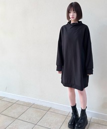 NOLITA LABORATORY（ノリータラボラトリー）の「【 NOLITA / ノリータ 】スタンドカラールーズシルエットワンピース / ビッグシルエット ミニワンピ チュニック丈 長袖 無地 モード カジュアル 体型カバー（ワンピース）」