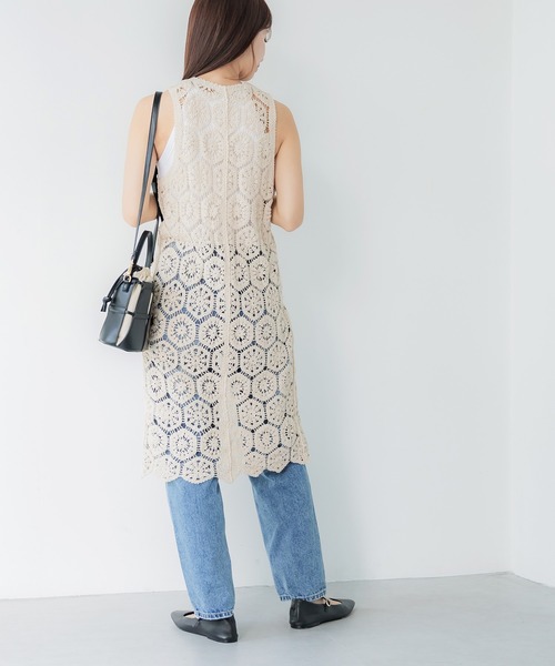 セール】【WEB限定セール】カギ編みロングベスト（ベスト）｜coca