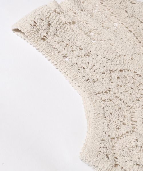 coca（coca）（コカ）の「【WEB限定セール】カギ編みロングベスト（ベスト・レディース・アイボリー・ONE SIZE）」の16枚目の写真