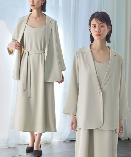 テーラードジャケット キャミソールワンピース セットアップ
