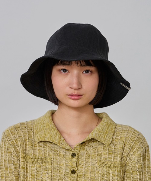 OVERRIDE(オーバーライド)の「OVERRIDE FRENCH LINEN TULIP / オーバーライド(ハット・レディース・ブラック/ベージュ・58cm)」の4枚目の写真