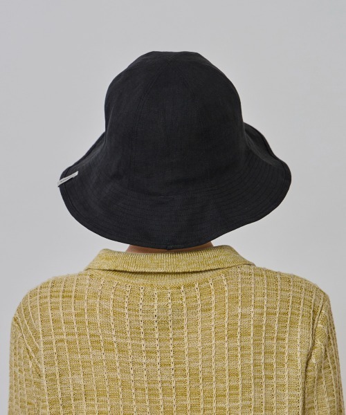 OVERRIDE(オーバーライド)の「OVERRIDE FRENCH LINEN TULIP / オーバーライド(ハット・レディース・ブラック/ベージュ・58cm)」の6枚目の写真