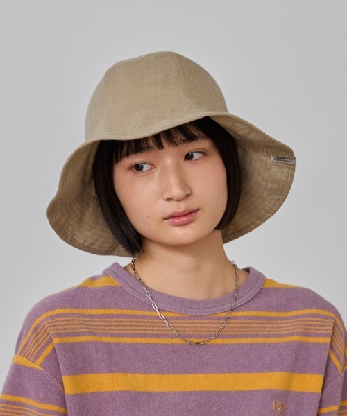 OVERRIDE(オーバーライド)の「OVERRIDE FRENCH LINEN TULIP / オーバーライド(ハット・レディース・ブラック/ベージュ・58cm)」の18枚目の写真