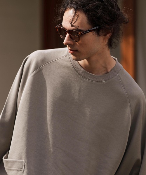 CAMBIO(カンビオ)の「mlt5082-サイドポケットクルーネックカットソー(Tシャツ/カットソー・メンズ・ホワイト/ブラック/グレイッシュベージュ・M/L/XL)」の12枚目の写真