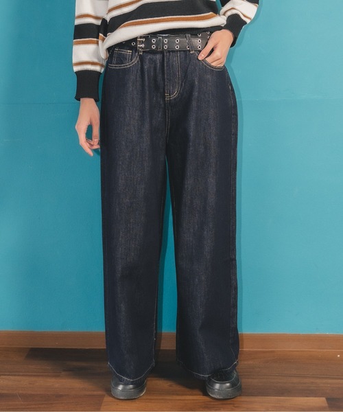 madrepadre（マドレパドレ）の「ルーズエッジ デニムパンツ（デニムパンツ・レディース・インディゴブルー・SMALL/MEDIUM）」の2枚目の写真