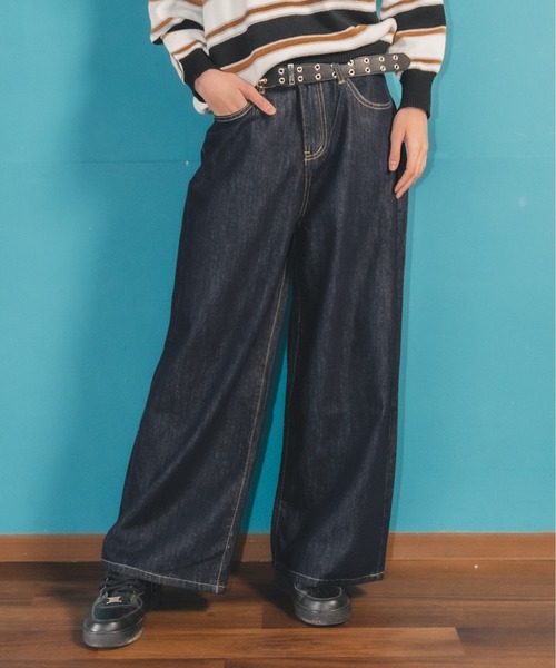 madrepadre（マドレパドレ）の「ルーズエッジ デニムパンツ（デニムパンツ・レディース・インディゴブルー・SMALL/MEDIUM）」の4枚目の写真
