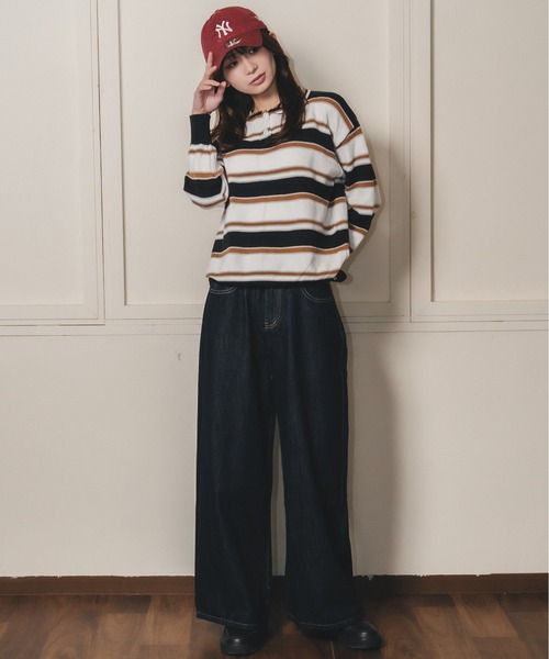 madrepadre（マドレパドレ）の「ルーズエッジ デニムパンツ（デニムパンツ・レディース・インディゴブルー・SMALL/MEDIUM）」の8枚目の写真