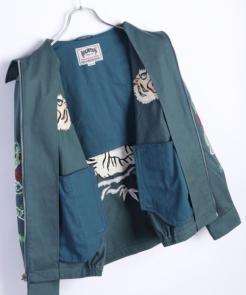 HOUSTON（ヒューストン）の「HOUSTON ハリントンジャケット 虎 刺繍