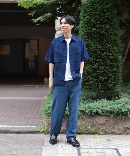 OMNIGOD（オムニゴッド）の「[OMNIGOD mens / オムニゴッド] インディゴ2重織チェック ショートスリーブボックスシャツ（シャツ/ブラウス・メンズ・インディゴブルー・2/3）」の16枚目の写真