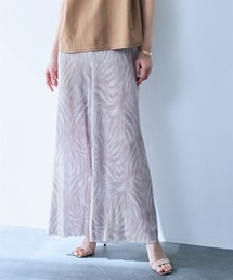 プリーツ風プリントワイドストレートパンツ＜大きいサイズ有＞【OtonaSMILE】