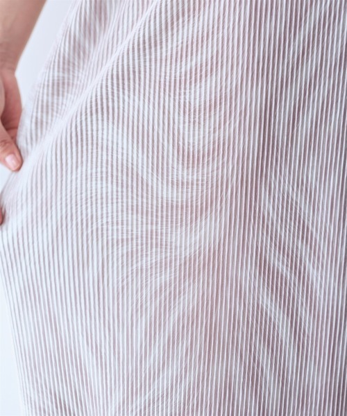 SMILE LAND（スマイルランド）の「プリーツ風プリントワイドストレートパンツ＜大きいサイズ有＞【OtonaSMILE】（その他パンツ・レディース・ベージュ系・5L/4L/3L/LL/M）」の21枚目の写真