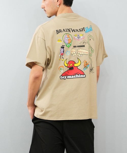 TOY　MACHINE（トイ　マシーン）の「【ムラサキスポーツ限定】TOY MACHINE/トイマシーン 半袖Tシャツ ビッグシルエット バックプリント Tシャツ MTMSFST4（Tシャツ/カットソー・メンズ・ホワイト/サンドベージュ/ブラック・M/XL/L）」の3枚目の写真