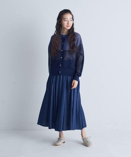 「conges payes ADIEU TRISTESSE」 ニットカーディガン FREE ブルー レディース conges payes ADIEU TRISTESSE カーディガン 14G コットン