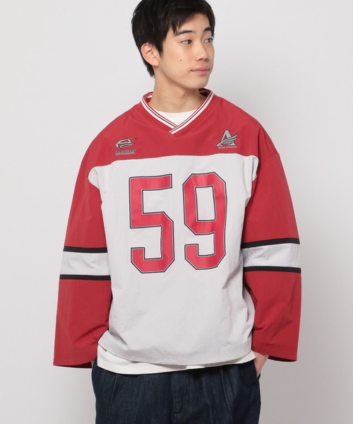 niko and...（ニコアンド）の「配色ゲームシャツプルオーバー（その他トップス・メンズ・グリーン/レッド・MEDIUM/LARGE）」の4枚目の写真