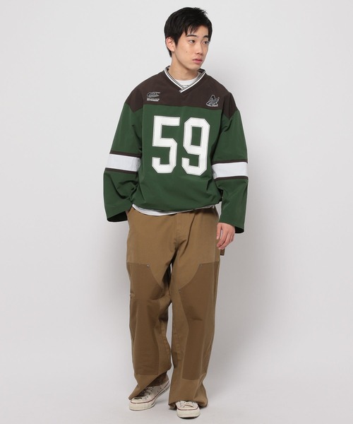 niko and...（ニコアンド）の「配色ゲームシャツプルオーバー（その他トップス・メンズ・グリーン/レッド・MEDIUM/LARGE）」の6枚目の写真