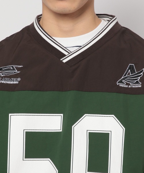 niko and...（ニコアンド）の「配色ゲームシャツプルオーバー（その他トップス・メンズ・グリーン/レッド・MEDIUM/LARGE）」の13枚目の写真