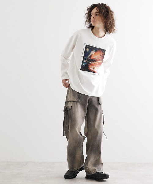 tk.TAKEO KIKUCHI（ティーケータケオキクチ）の「ネオングラフィックロンT（Tシャツ/カットソー・メンズ・ライトグリーン/ホワイト/ブラック・03/02）」の7枚目の写真