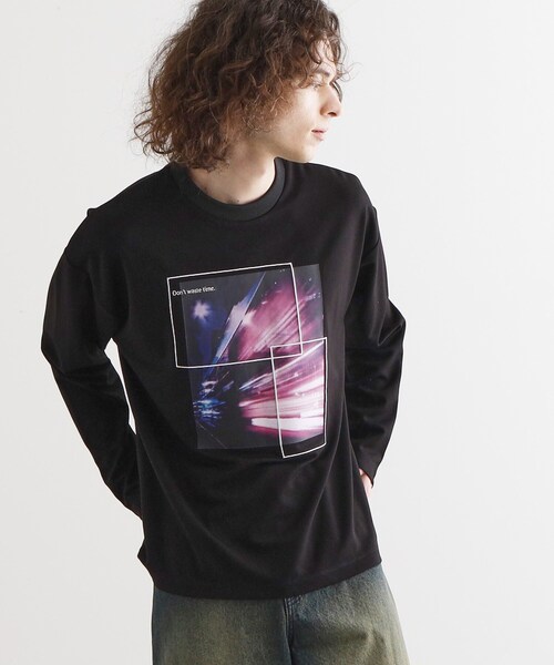 tk.TAKEO KIKUCHI（ティーケータケオキクチ）の「ネオングラフィックロンT（Tシャツ/カットソー・メンズ・ライトグリーン/ホワイト/ブラック・03/02）」の10枚目の写真