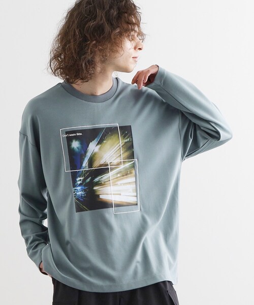 tk.TAKEO KIKUCHI（ティーケータケオキクチ）の「ネオングラフィックロンT（Tシャツ/カットソー・メンズ・ライトグリーン/ホワイト/ブラック・03/02）」の5枚目の写真