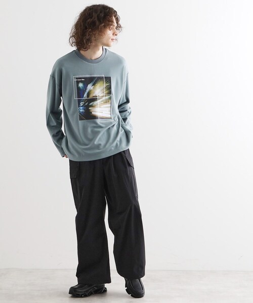 tk.TAKEO KIKUCHI（ティーケータケオキクチ）の「ネオングラフィックロンT（Tシャツ/カットソー・メンズ・ライトグリーン/ホワイト/ブラック・03/02）」の6枚目の写真