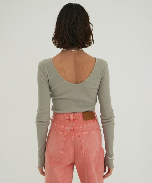 セール】RIB V NECK TOPS（Tシャツ/カットソー）｜CLANE（クラネ