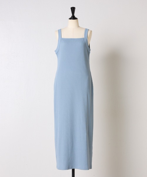 COLLAGE GALLARDAGALANTE(コラージュガリャルダガランテ)の「リブキャミワンピース/WEB限定カラー・サイズ展開/新色追加(ワンピース・レディース・ダークブラウン/サックスブルー/ブラック/ベージュ・FREE/TM)」の18枚目の写真