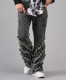 REGIEVO（レジエボ）の「フリンジフレアデニムパンツ（デニムパンツ）」