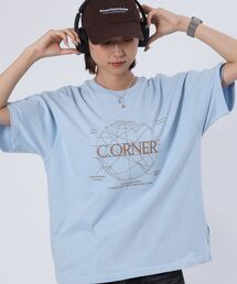 【FFEIN(フェイン)】サークルアート線画プリントTシャツ / Tシャツ クルーネック 半袖 プリント サークルロゴ