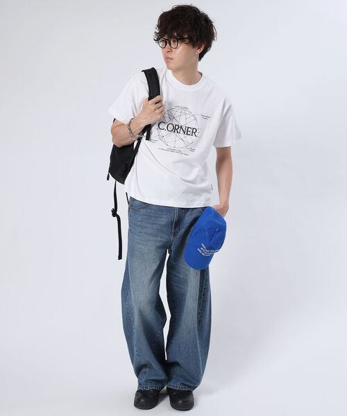 FFEIN(フェイン)の「【FFEIN(フェイン)】サークルアート線画プリントTシャツツ/ Tシャツ クルーネック 半袖 プリント サークルロゴ(Tシャツ/カットソー・メンズ・ブラック/ホワイト/ブラウン/イエロー/ネイビー/アッシュグレー/ライトブルー・SMALL/MEDIUM/LARGE)」の9枚目の写真