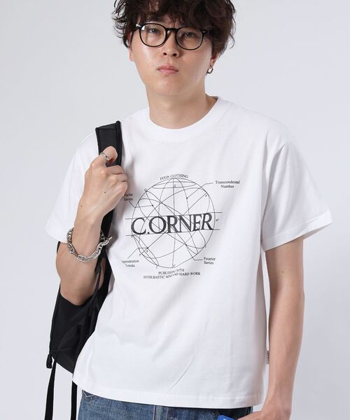 FFEIN(フェイン)の「【FFEIN(フェイン)】サークルアート線画プリントTシャツツ/ Tシャツ クルーネック 半袖 プリント サークルロゴ(Tシャツ/カットソー・メンズ・ブラック/ホワイト/ブラウン/イエロー/ネイビー/アッシュグレー/ライトブルー・SMALL/MEDIUM/LARGE)」の10枚目の写真