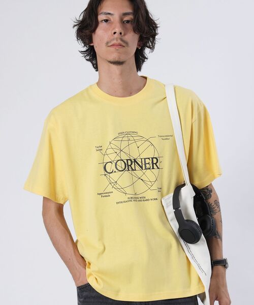 FFEIN(フェイン)の「【FFEIN(フェイン)】サークルアート線画プリントTシャツツ/ Tシャツ クルーネック 半袖 プリント サークルロゴ(Tシャツ/カットソー・メンズ・ブラック/ホワイト/ブラウン/イエロー/ネイビー/アッシュグレー/ライトブルー・SMALL/MEDIUM/LARGE)」の20枚目の写真