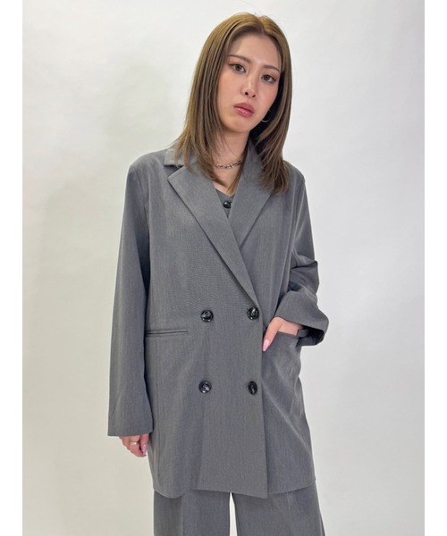 EGOIST（エゴイスト）の「ダブルブレストジャケット（セットアップ・レディース・ベージュ/ブラック/グレー・FREE）」の2枚目の写真