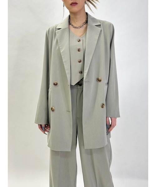 EGOIST（エゴイスト）の「ダブルブレストジャケット（セットアップ・レディース・ベージュ/ブラック/グレー・FREE）」の4枚目の写真