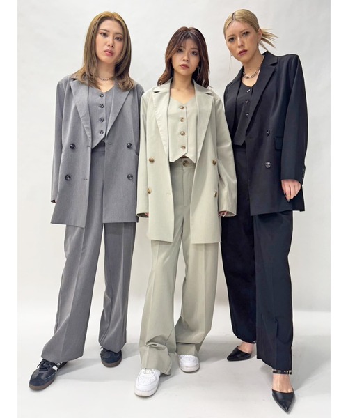 EGOIST（エゴイスト）の「ダブルブレストジャケット（セットアップ・レディース・ベージュ/ブラック/グレー・FREE）」の17枚目の写真