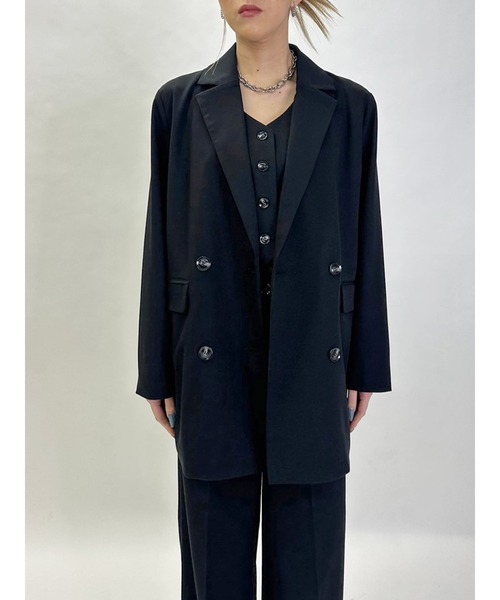 EGOIST（エゴイスト）の「ダブルブレストジャケット（セットアップ・レディース・ベージュ/ブラック/グレー・FREE）」の18枚目の写真