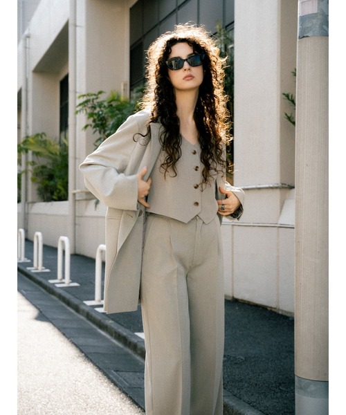 EGOIST（エゴイスト）の「ダブルブレストジャケット（セットアップ・レディース・ベージュ/ブラック/グレー・FREE）」の8枚目の写真