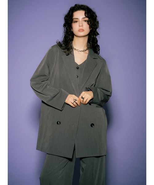 EGOIST（エゴイスト）の「ダブルブレストジャケット（セットアップ・レディース・ベージュ/ブラック/グレー・FREE）」の11枚目の写真