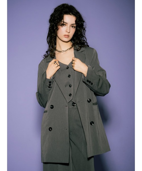 EGOIST（エゴイスト）の「ダブルブレストジャケット（セットアップ・レディース・ベージュ/ブラック/グレー・FREE）」の12枚目の写真