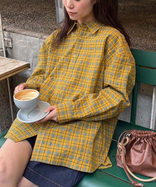 CIAOPANIC TYPY（チャオパニックティピー）の「【UNISEX】ポコポコチェックシャツ（シャツ/ブラウス・メンズ・レッド/アイボリー/イエロー/ネイビー・LARGE/MEDIUM）」の7枚目の写真