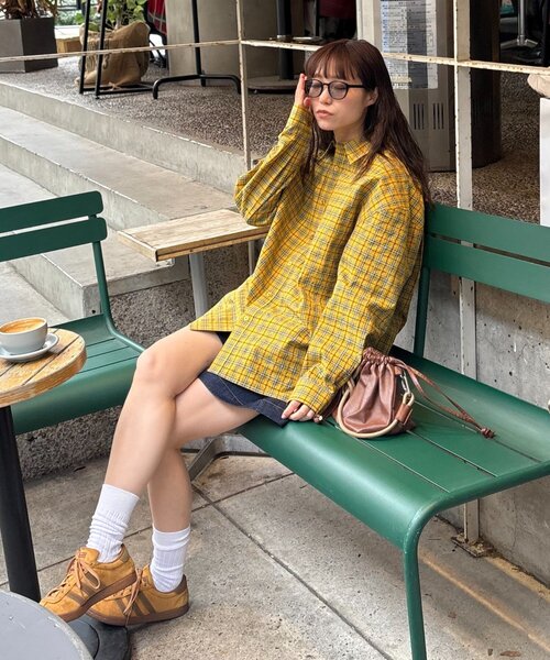 CIAOPANIC TYPY（チャオパニックティピー）の「【UNISEX】ポコポコチェックシャツ（シャツ/ブラウス・メンズ・レッド/アイボリー/イエロー/ネイビー・LARGE/MEDIUM）」の10枚目の写真